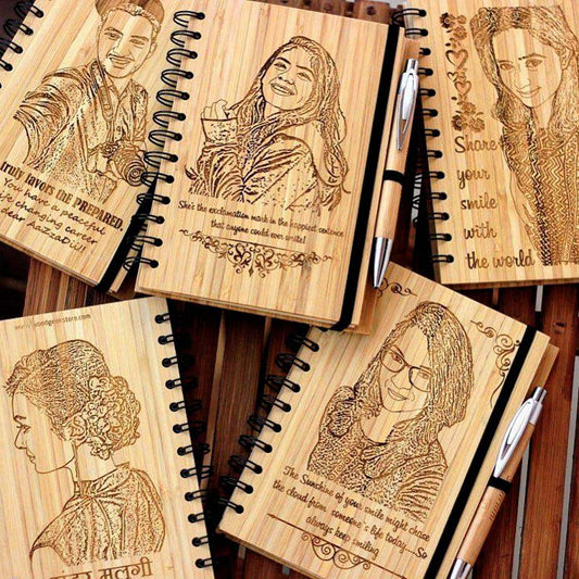 Custom Wooden Diary & Pen Set