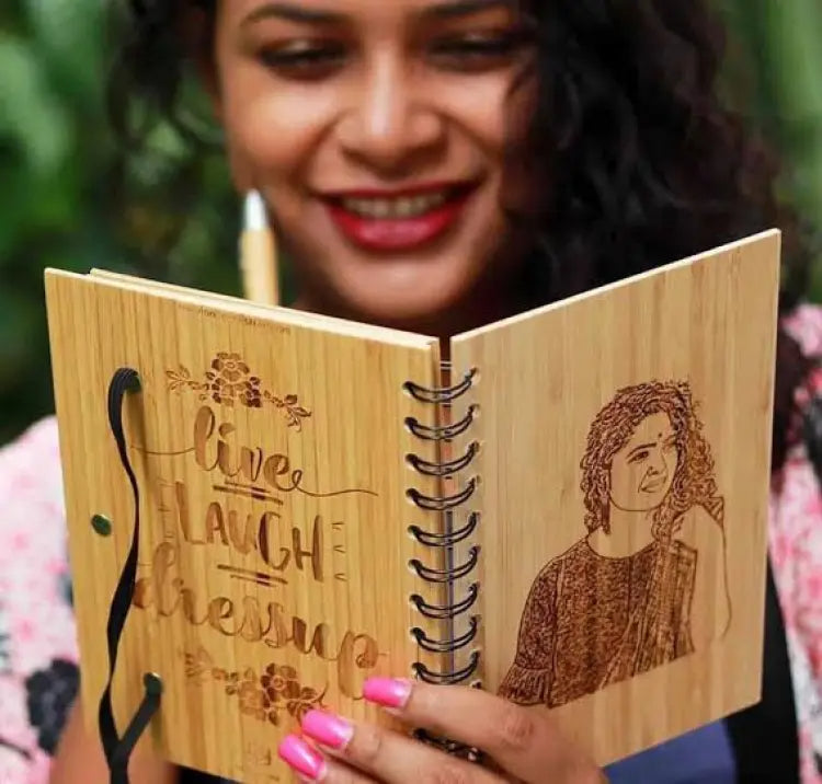 Custom Wooden Diary & Pen Set