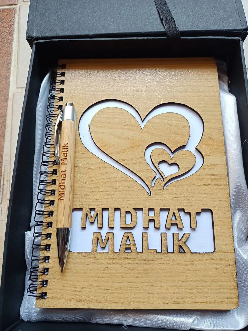 Custom Wooden Diary & Pen Set
