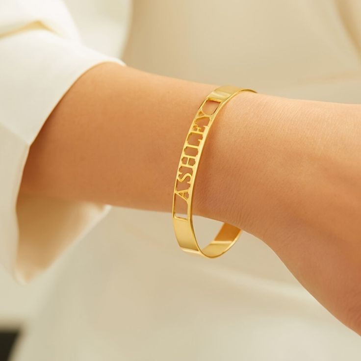 Customized Gold-Plated Name Bangle