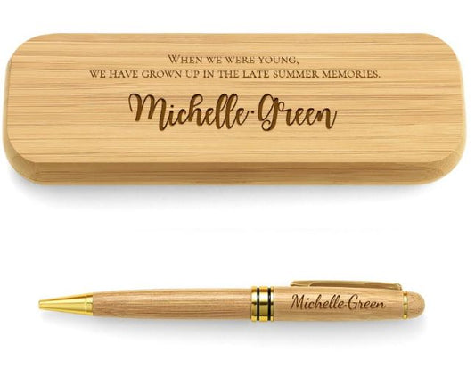Wooden Pen with Wooden Case