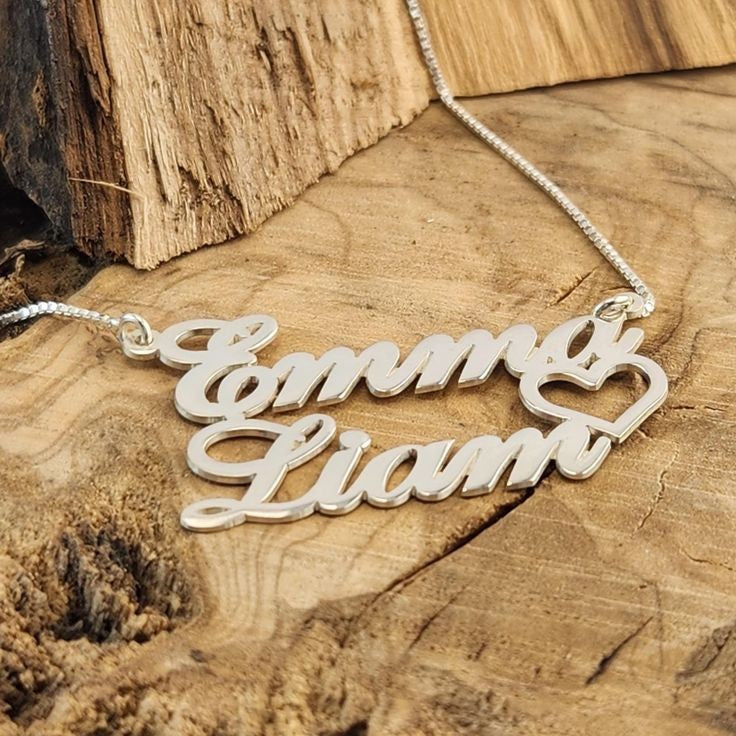 Custom Couple Name Necklace with Heart