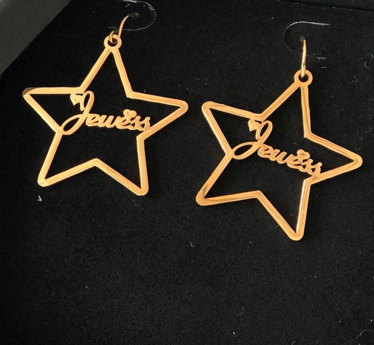 Star design name earring