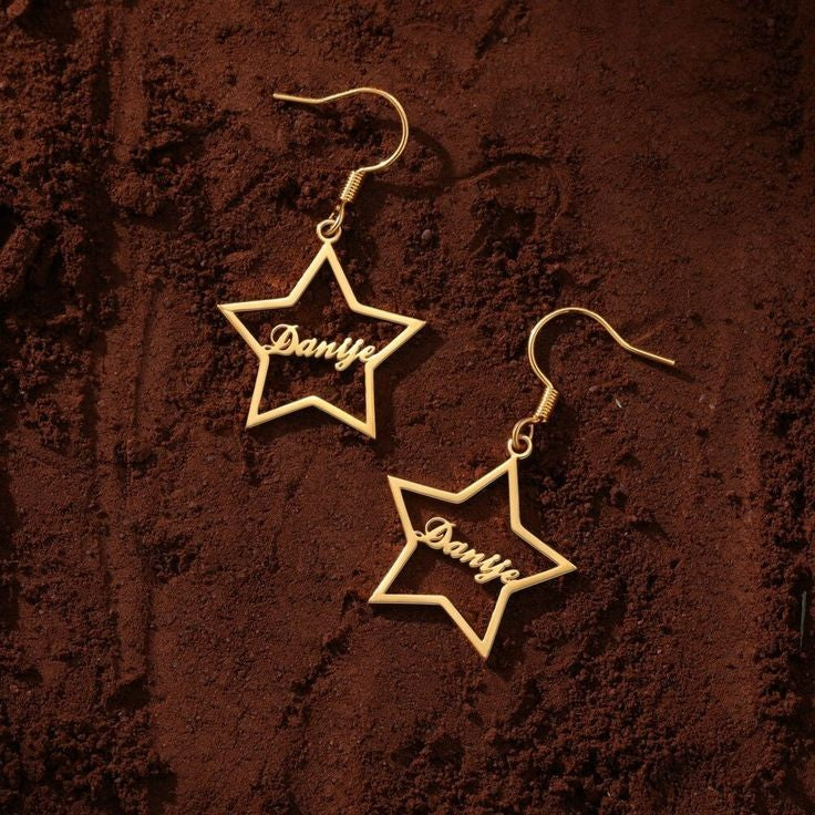 Star design name earring