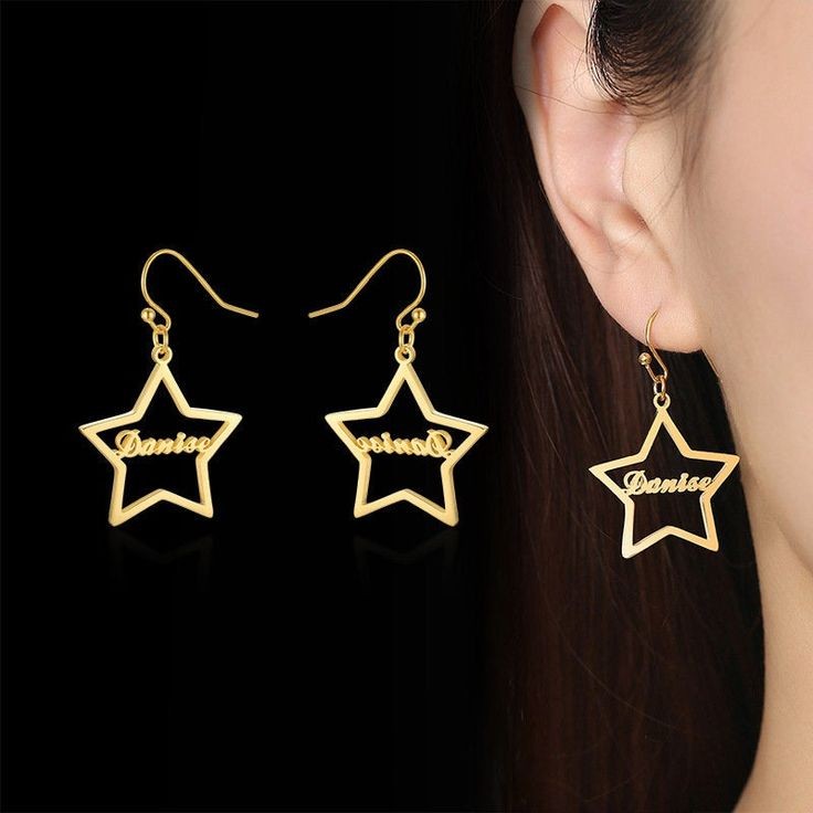 Star design name earring