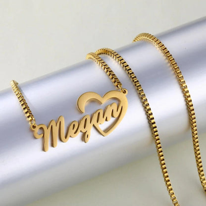 Name Necklace with Heart