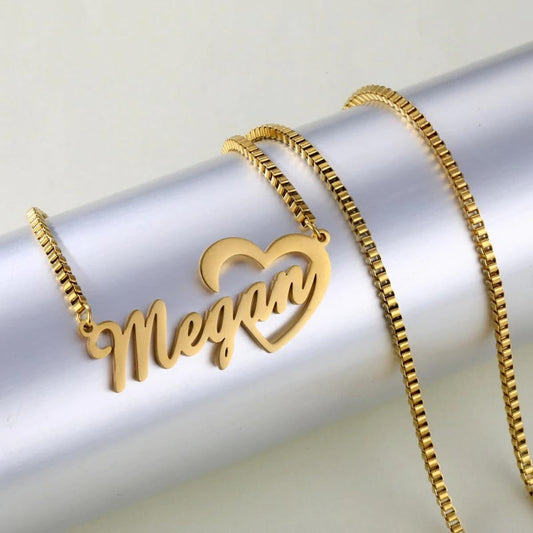 Name Necklace with Heart