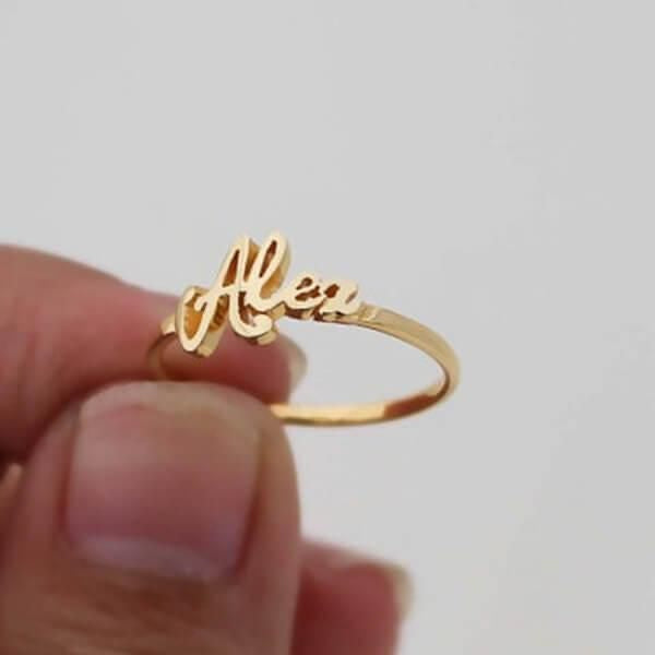 Custom Gold-Plated Name Ring