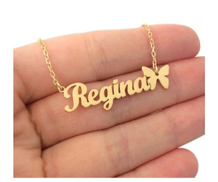 Custom Single Name Necklace with Butterfly