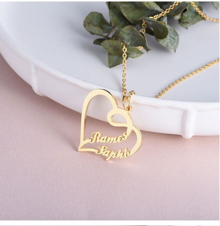 Heart Locket with Couple Names