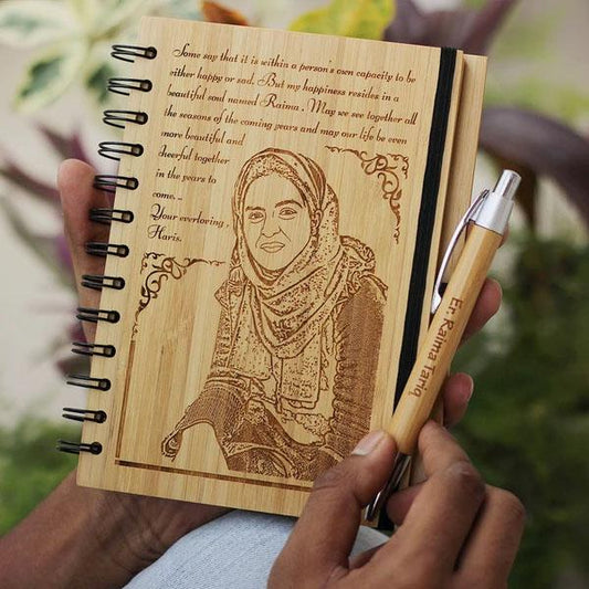 Custom Wooden Diary & Pen Set