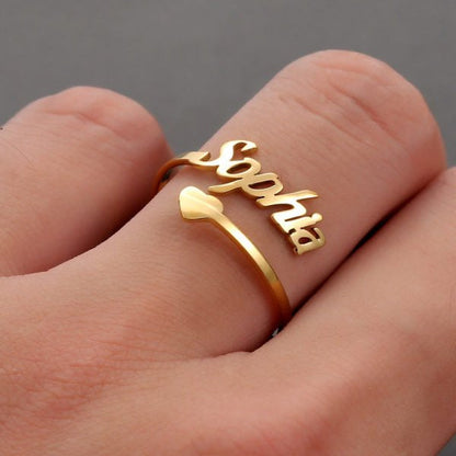 Heart Name Customize Ring