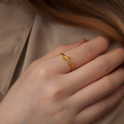 Custom Gold-Plated Name Ring