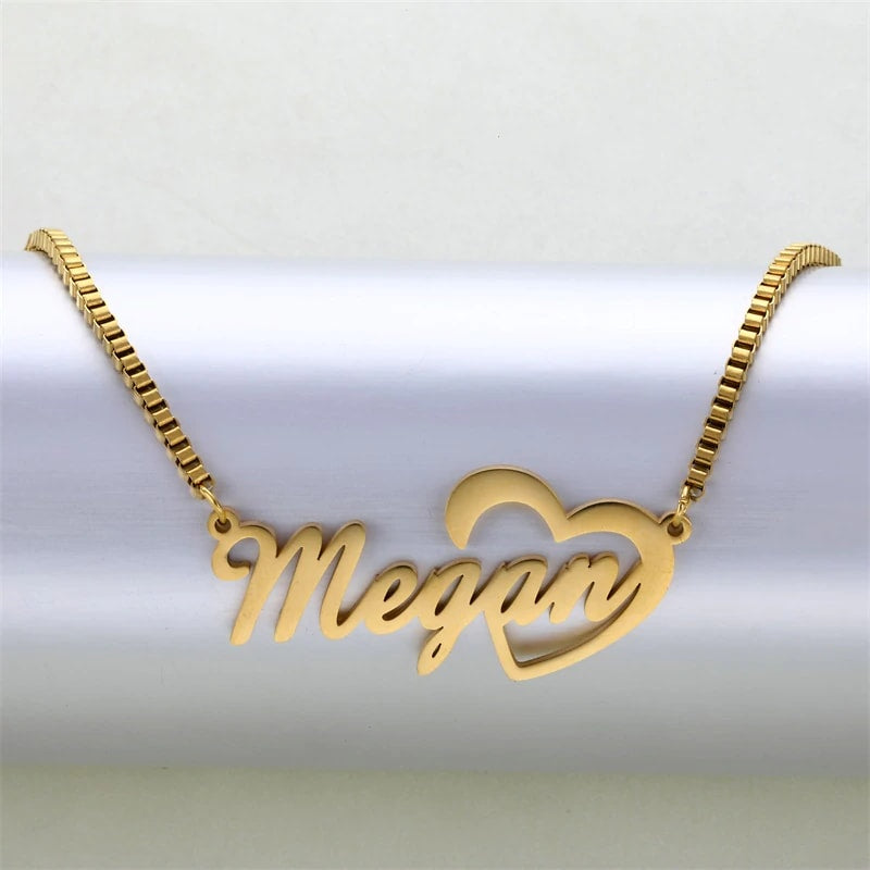 Name Necklace with Heart