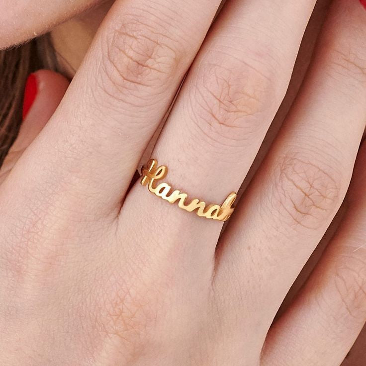 Gold-Plated Personalized Name Ring