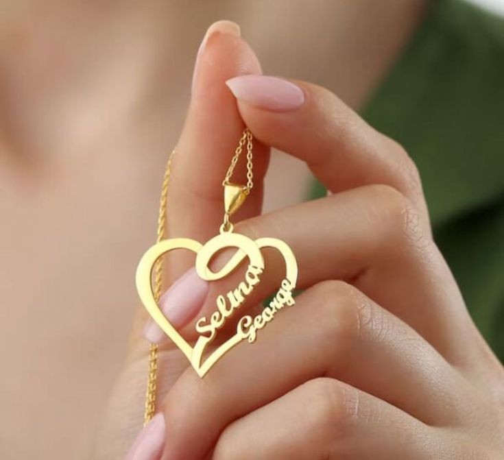 Heart Locket with Couple Names