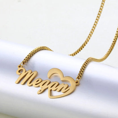 Name Necklace with Heart