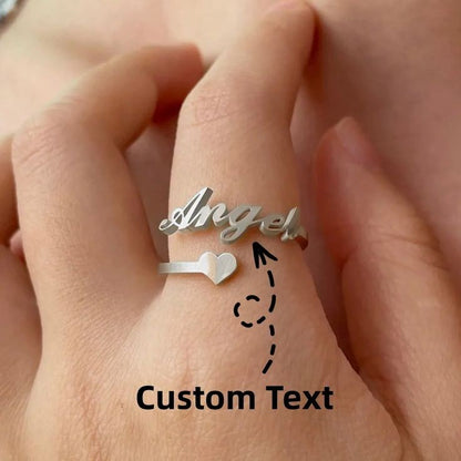 Beautiful Heart Name Ring