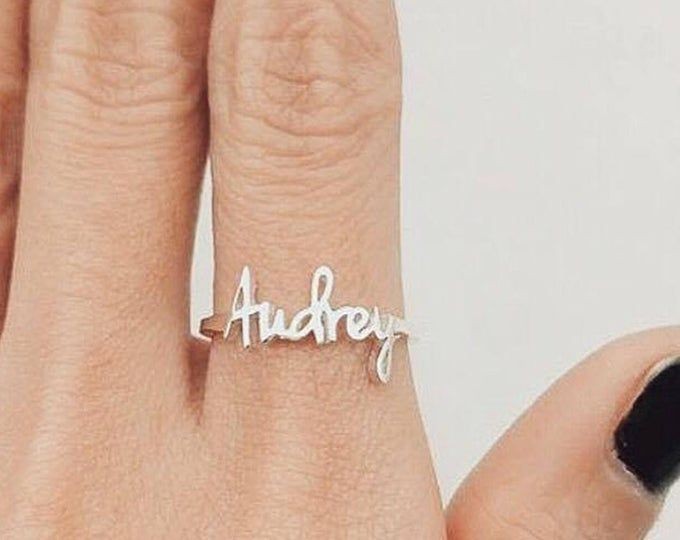 Gold-Plated Personalized Name Ring