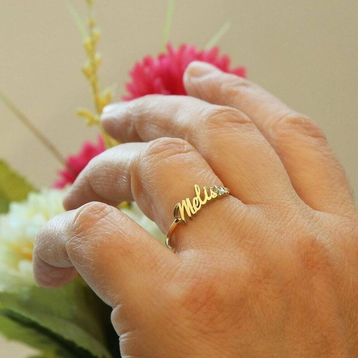 Gold-Plated Personalized Name Ring