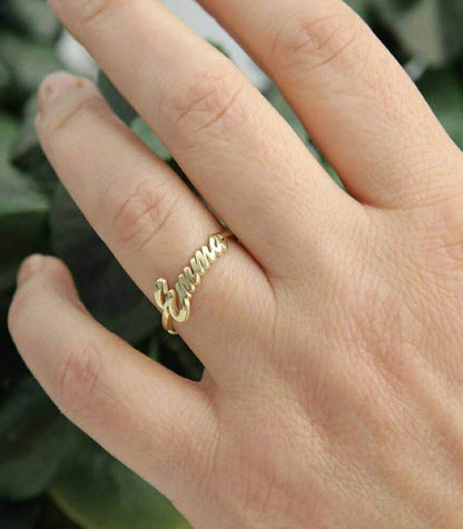 Gold-Plated Personalized Name Ring