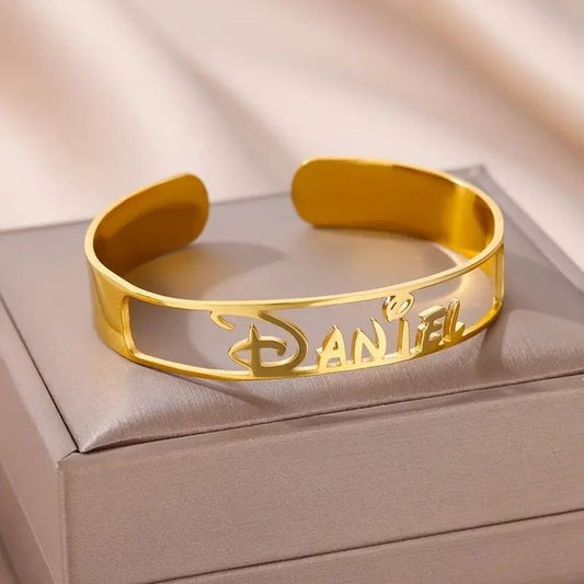 Customized Gold-Plated Name Bangle