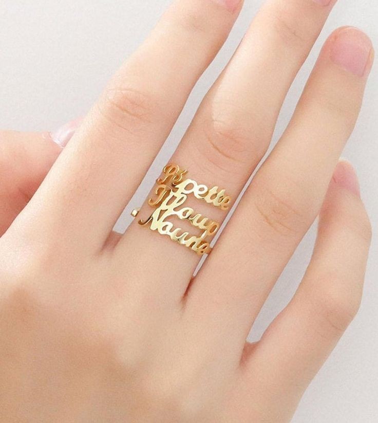 Triple Name Ring