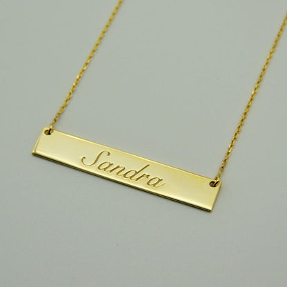 Custom Engraved Bar Necklace