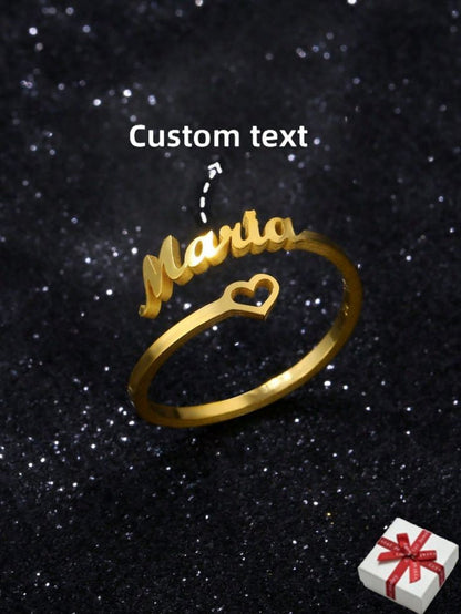 Name Ring with Heart