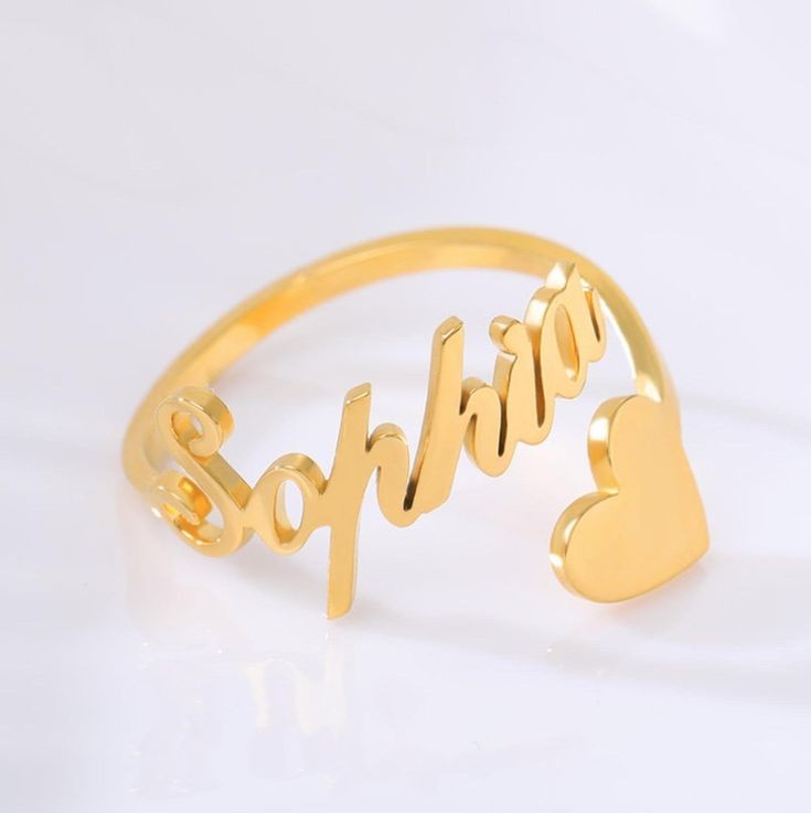 Heart Name Ring