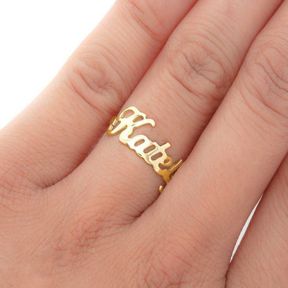 Gold-Plated Personalized Name Ring