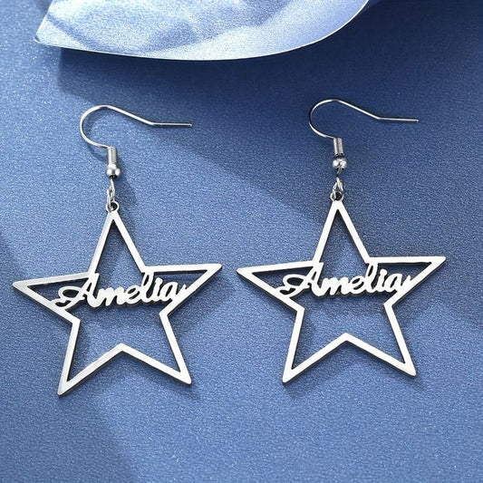 Star design name earring