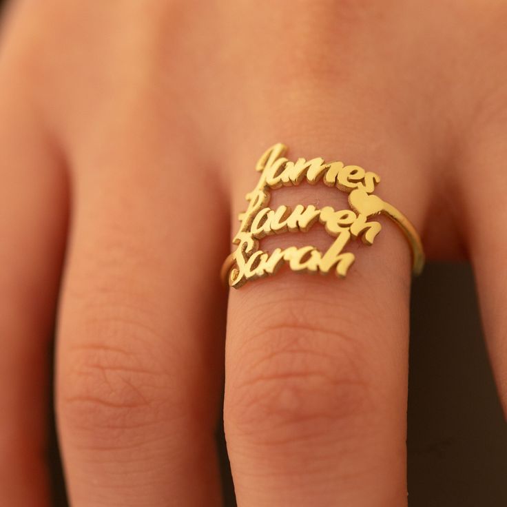 Triple Name Ring