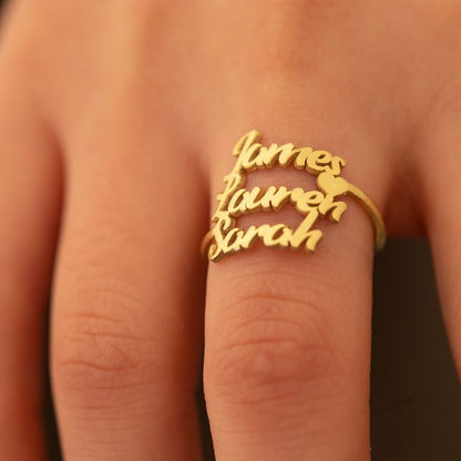 Triple Name Ring